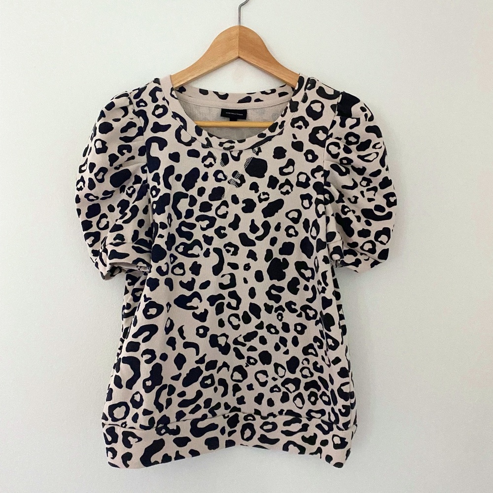 Leopard Puff Sleeve Top - size S